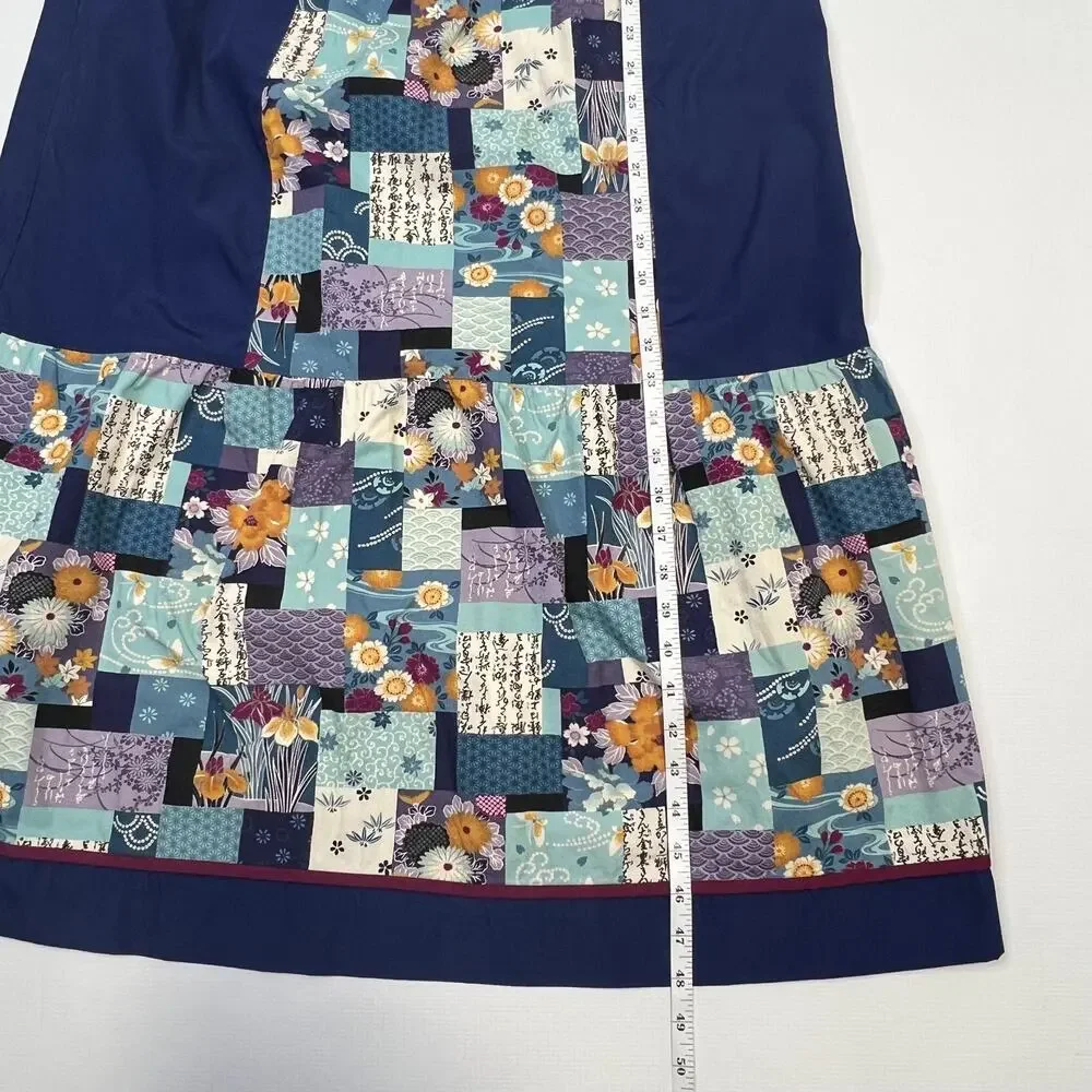 RM Dress Womens Small Floral Patchwork Hawaiian Button Front Made USA Pockets - Picture 7 of 8